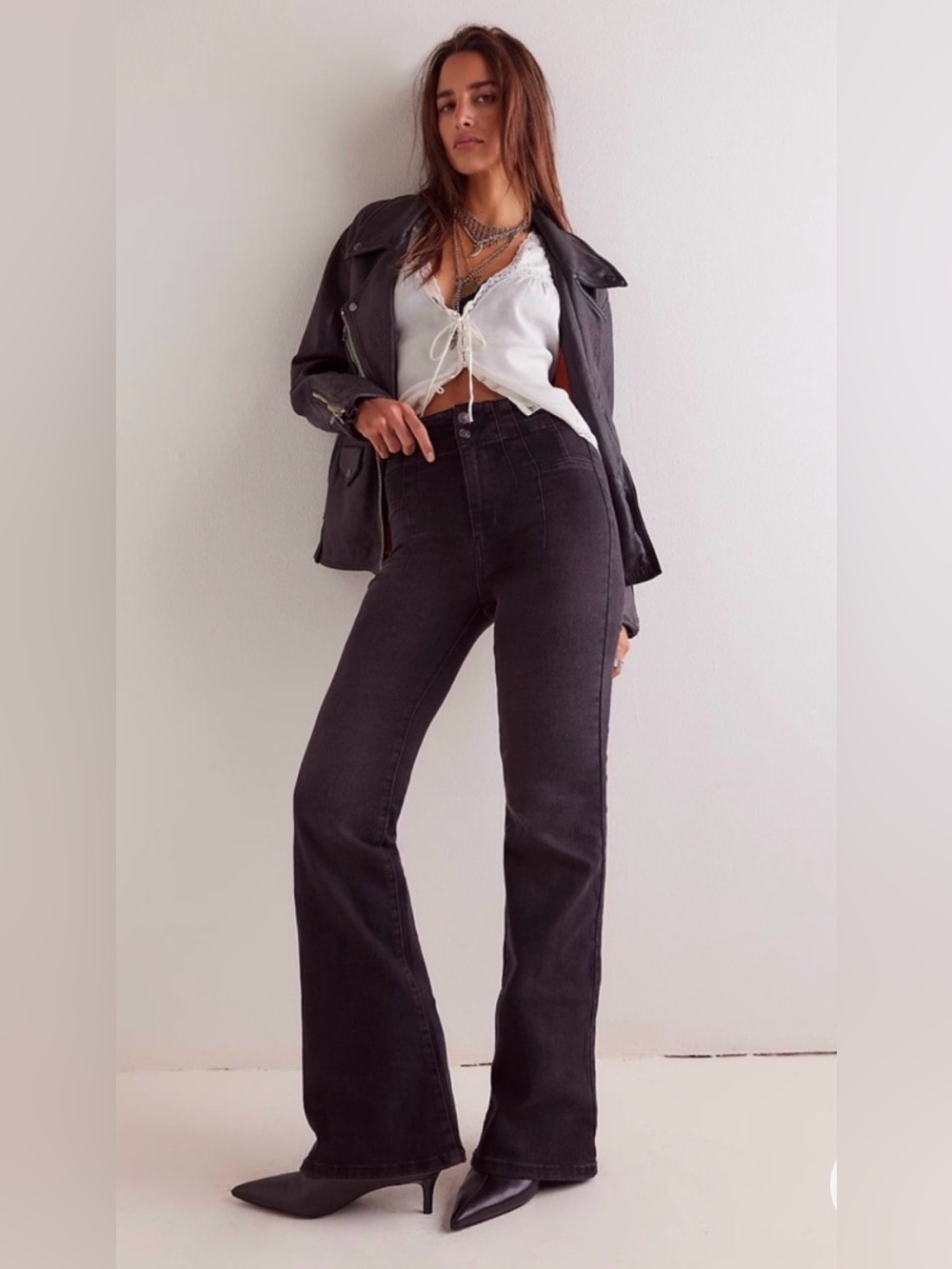 We The Free Jayde Black High-Rise Flare Jeans